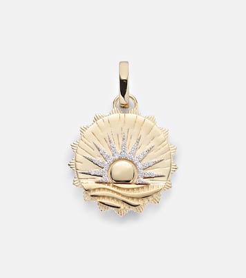 Anhänger New Beginnings - Internal Compass aus 18kt Gelbgold mit Diamanten | FoundRae