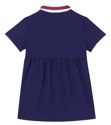 Baby Web Stripe cotton polo dress | Gucci Kids