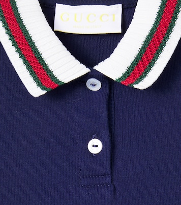 Baby Web Stripe cotton polo dress | Gucci Kids