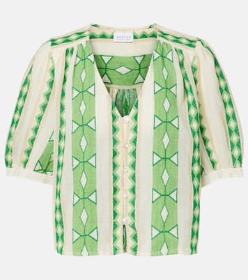 Marissa cotton jacquard blouse | Velvet