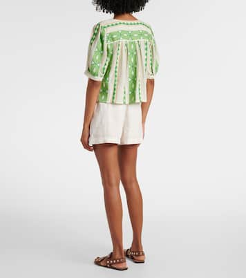Marissa cotton jacquard blouse | Velvet