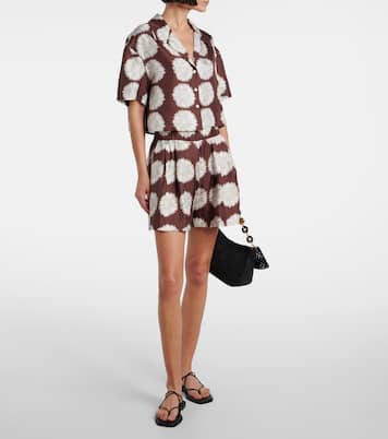 Lincoln floral silk twill cropped shirt | Asceno