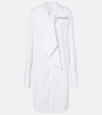 Striped tie-neck cotton minidress | Dries Van Noten