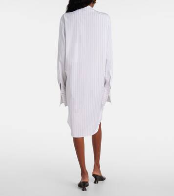 Striped tie-neck cotton minidress | Dries Van Noten