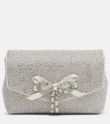 Soft Bow Mini embellished satin clutch | Jimmy Choo