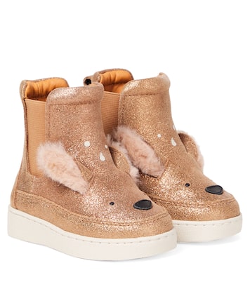 Baby Eladi glitter leather booties | Donsje