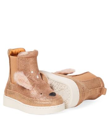 Baby Eladi glitter leather booties | Donsje