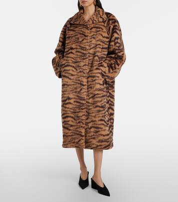Zebra-print wool-blend jacquard coat | Alaïa