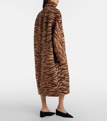 Zebra-print wool-blend jacquard coat | Alaïa