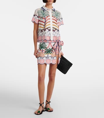 Broderie anglaise cotton wrap skirt | Farm Rio