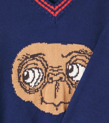 x E.T. intarsia cotton sweater | Mini Rodini