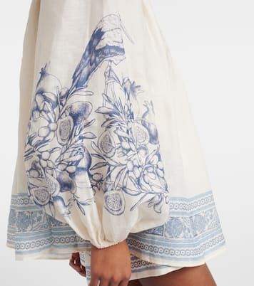 Villa Romantica printed ramie blouse | Alémais