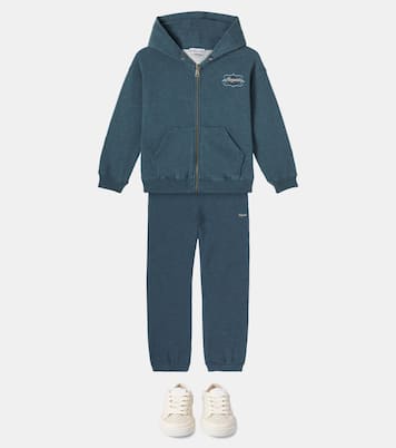 Logo cotton jersey zip-up hoodie | Bonpoint