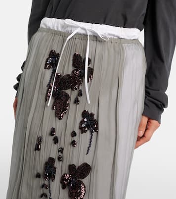Sequined silk chiffon midi skirt | Prada