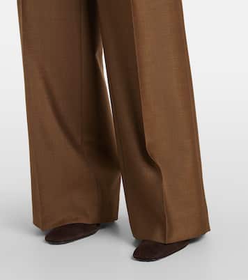 High-rise wool and mohair straight pants | Róhe