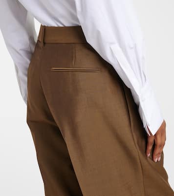 High-rise wool and mohair straight pants | Róhe