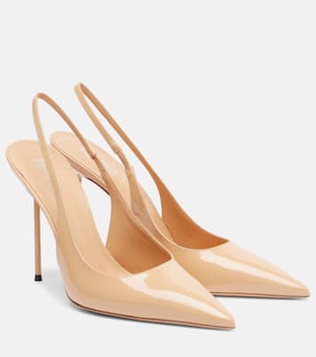 Lidia 105 patent leather slingback pumps | Paris Texas