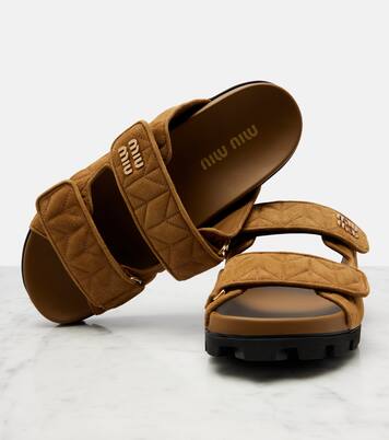 Quilted suede slides | Miu Miu