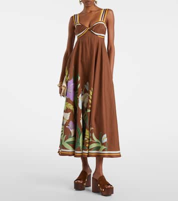 Alfie floral linen midi dress | Alémais