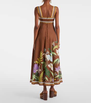 Alfie floral linen midi dress | Alémais