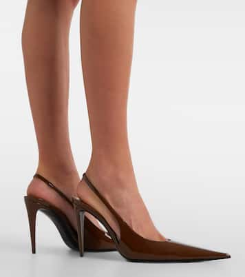 Guermantes 95 patent leather slingback pumps | Saint Laurent