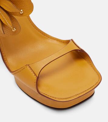 Brightside Platform floral-appliqué leather sandals | Zimmermann