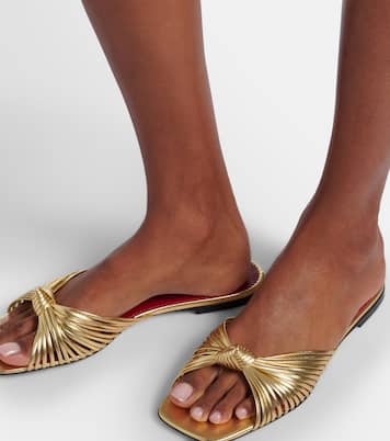 Annet 메탈릭 레더 슬라이드 | Valentino Garavani