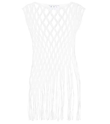 Cotton-blend macramé top | Off-White