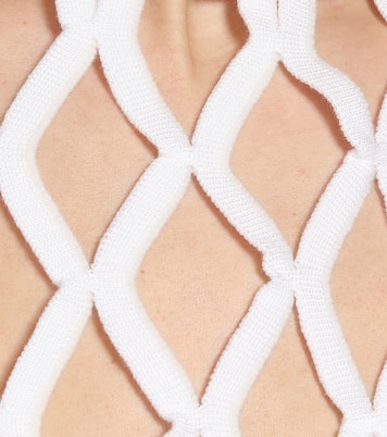 Cotton-blend macramé top | Off-White
