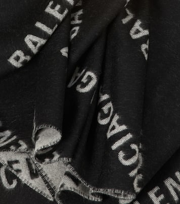 Sciarpa in jacquard di lana con logo | Balenciaga