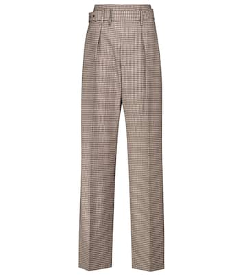 Pantalon droit en laine, soie et lin | Brunello Cucinelli