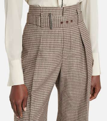 Pantalon droit en laine, soie et lin | Brunello Cucinelli