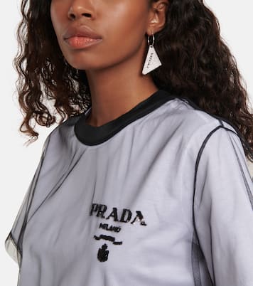 Orecchino singolo in argento sterling con cristalli | Prada