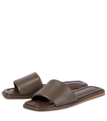 Sandali in pelle con decorazione | Brunello Cucinelli