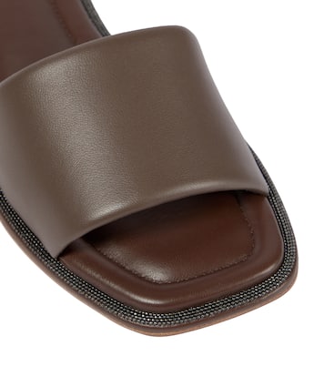 Sandali in pelle con decorazione | Brunello Cucinelli