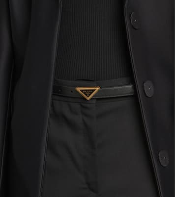 Cinturón de piel Saffiano con logo | Prada