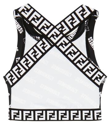 Top cropped FF in jersey con logo | Fendi Kids