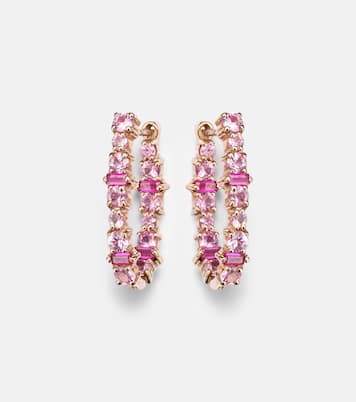 Boucles d'oreilles Rivulet en or 18 ct, saphirs et rubis | Ileana Makri