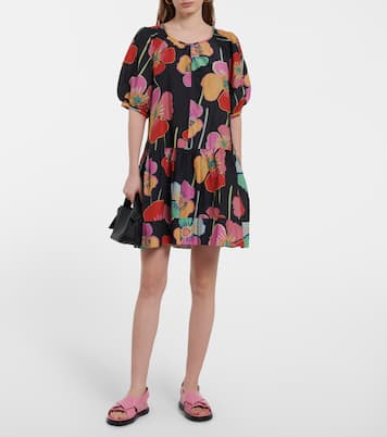 Robe Rachel en coton et soie à fleurs | Velvet