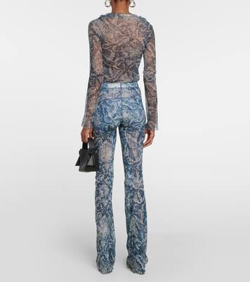 Printed high-rise flared leggings | KNWLS