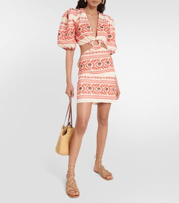 Cutout printed cotton minidress | Johanna Ortiz