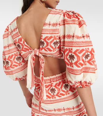 Cutout printed cotton minidress | Johanna Ortiz