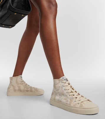 Baskets imprimées en toile à logo | Vivienne Westwood