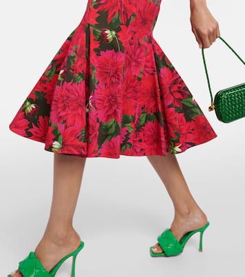 Vestido midi en popelín floral | Oscar de la Renta