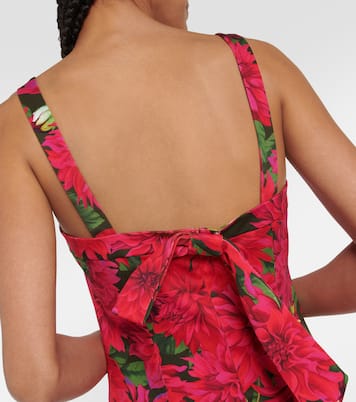 Vestido midi en popelín floral | Oscar de la Renta