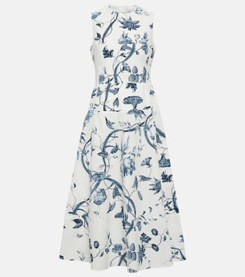 Vestido midi de popelín de algodón floral | Erdem