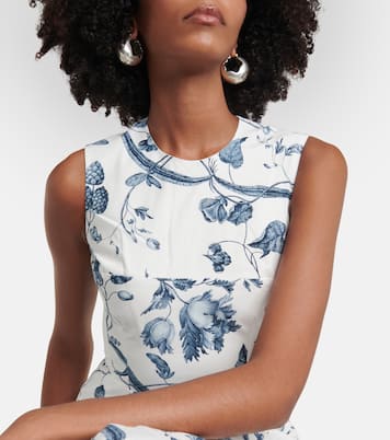Vestido midi de popelín de algodón floral | Erdem