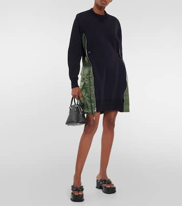 Miniabito in cotone con tessuto tecnico | Sacai