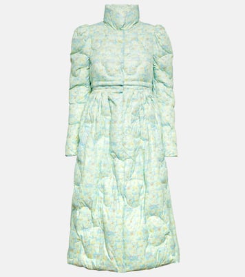 Abrigo de plumas flared floral | Susan Fang