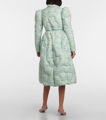 Abrigo de plumas flared floral | Susan Fang